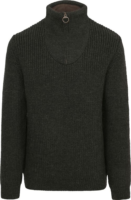 Barbour New Tyne Zip Trøje i uld i Olivengrøn farve Product