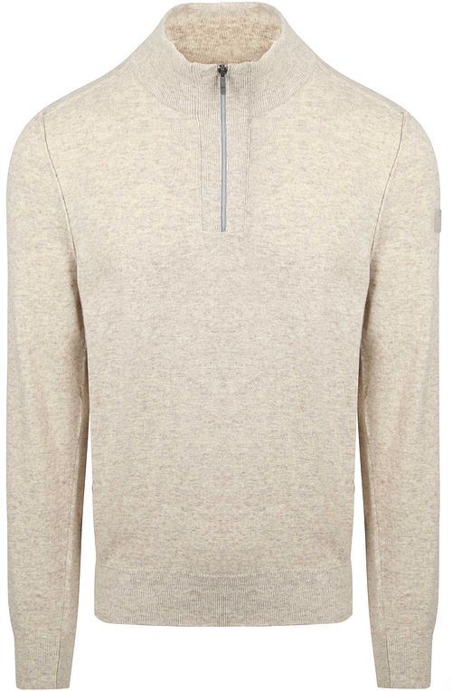 State Of Art Half Zip Pullover Wool Blend Melange Greige Product
