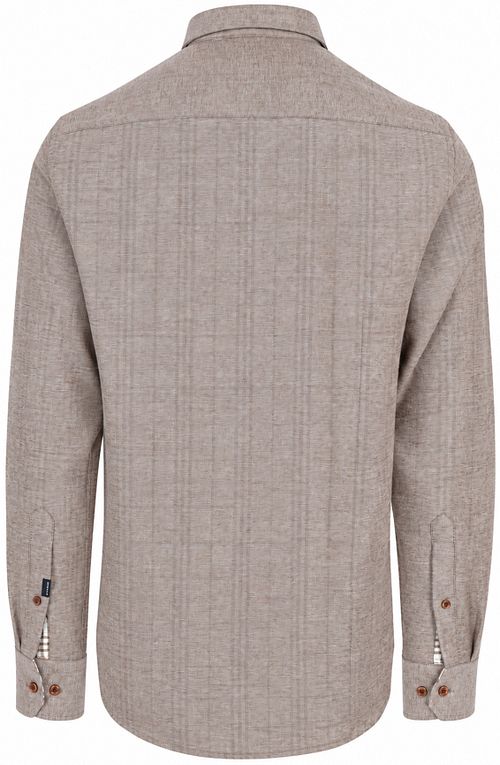 State Of Art Overhemd Herringbone Bruin