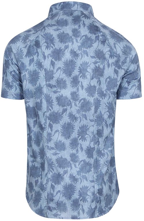 Desoto Kortermet Skjorte Print Bleached Denim