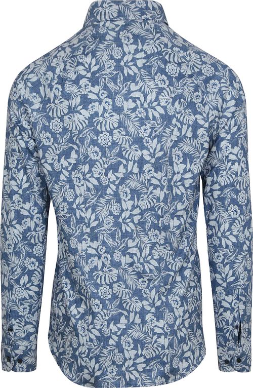 Desoto Skjorte Denimblå Blomstertrykk Product / Achterkant
