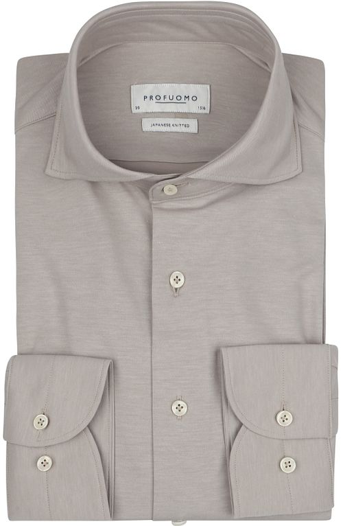 Profuomo Japanese Knitted Overhemd Melange Beige Product
