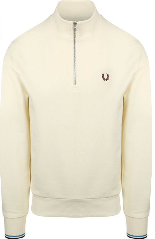 Fred Perry Jersey Half Zip Ecru Product