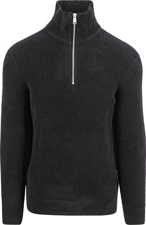 Marc O'Polo Half Zip Trui Corduroy Zwart Product