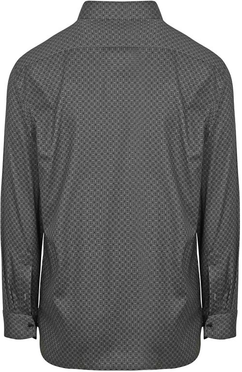 Olymp Luxor Overhemd Print Antraciet Product / Achterkant