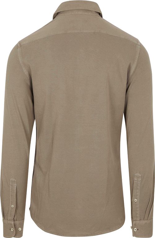 Passformet Pique-skjorte i Taupe Product / Achterkant