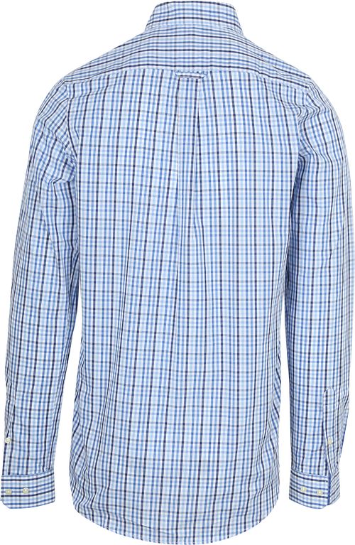 Steppin' Out Extra Lange Mouwen Overhemd Ruit Blauw