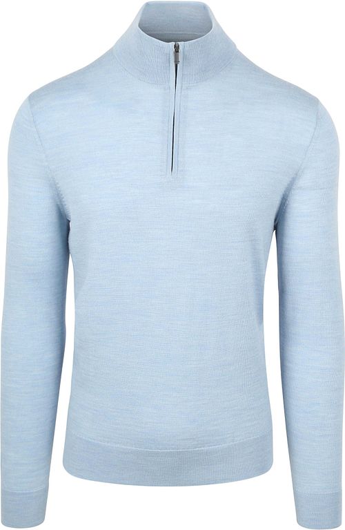 Suitable Merino Half Zip Trui Lichtblauw Product