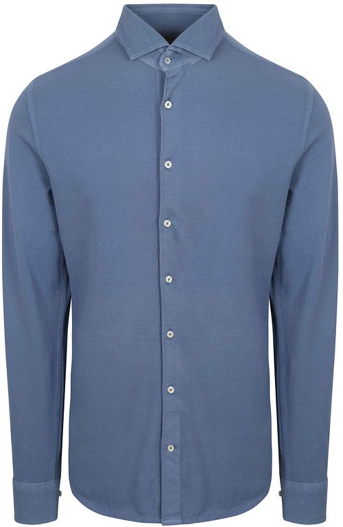 Suitable Piqué Skjorte Jeans Blå Product