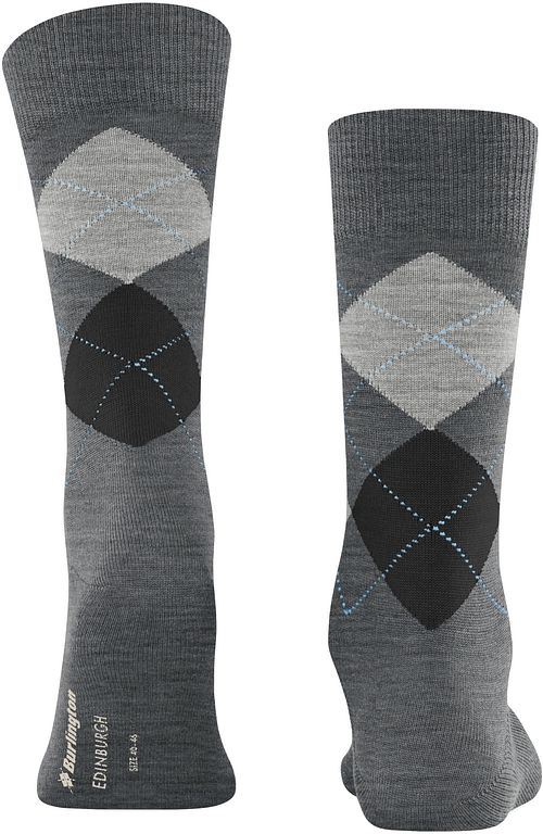 Burlington Calze in lana Edinburgh Grigio 3180 Product / Achterkant