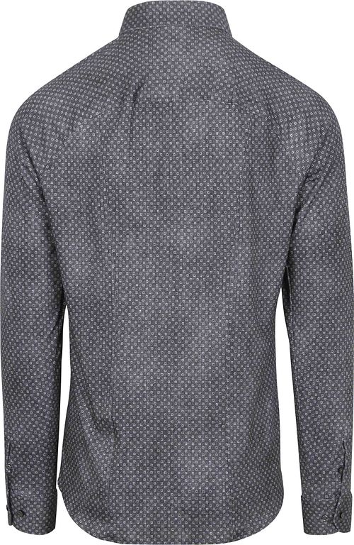 DESOTO Hemd Druck Denim Dunkelblau Product / Achterkant