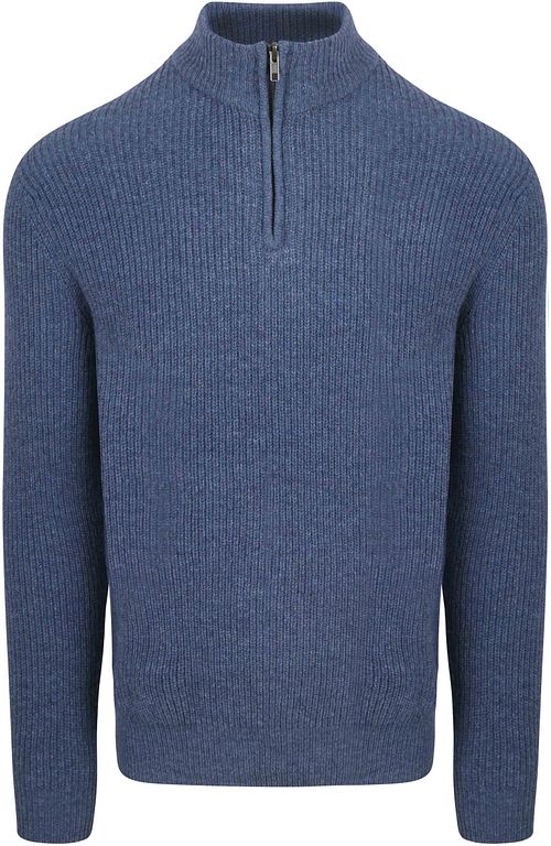 Steppin' Out Half Zip Trui Lamswol Mid Blauw Product