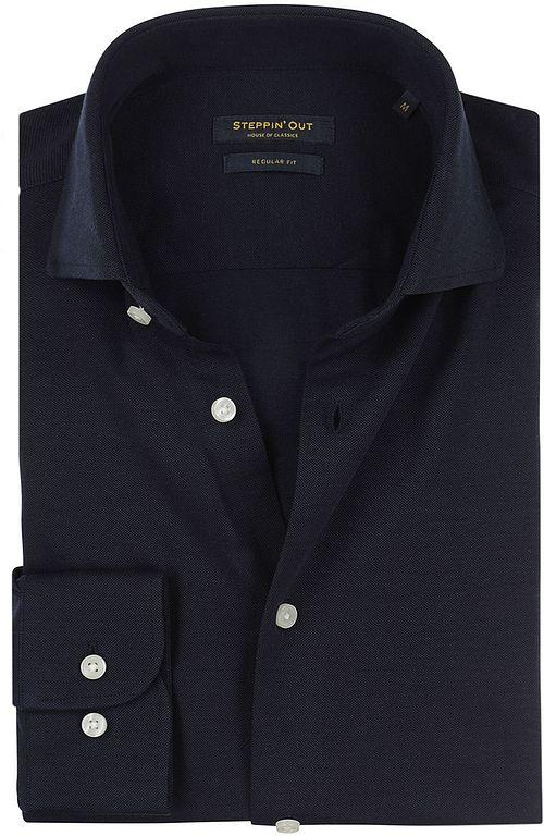 Steppin' Out Overhemd Stretch Piqué Navy Product