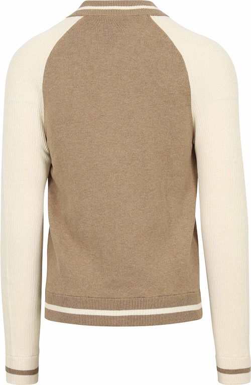 Suitable Cardigan Max Varsity Mix Laine Beige Product / Achterkant