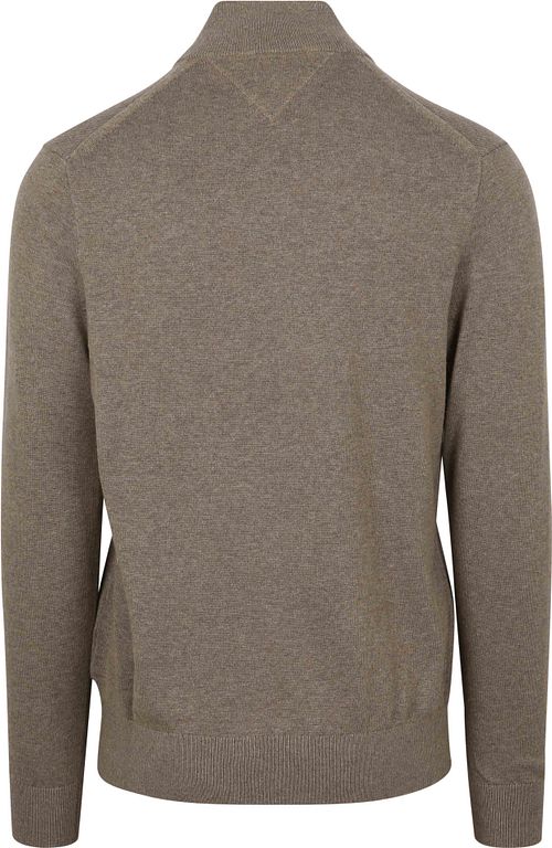 Tommy Hilfiger Half Zip Pullover Taupe Product / Achterkant