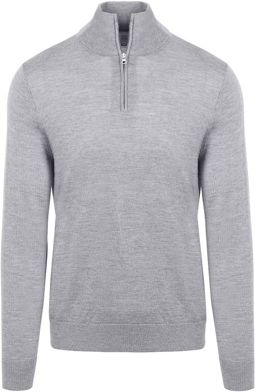 KING Essentials The Michael Half Zip Pull de merino gris Product