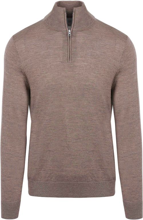KING Essentials The Michael Half Zip Pull de merino marrón Product