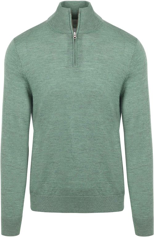KING Essentials The Michael maglione in lana merino con mezza zip Verde Product