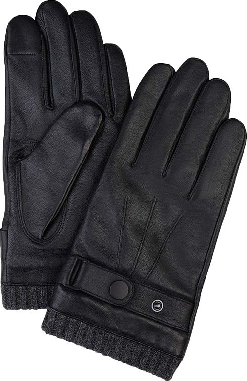 Profuomo Handschuhe Wolle Schwarz Leder Product