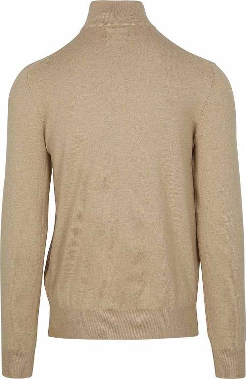 Steppin' Out sweter Half-Zip z bawełny i kaszmiru, kolor piaskowy Product / Achterkant