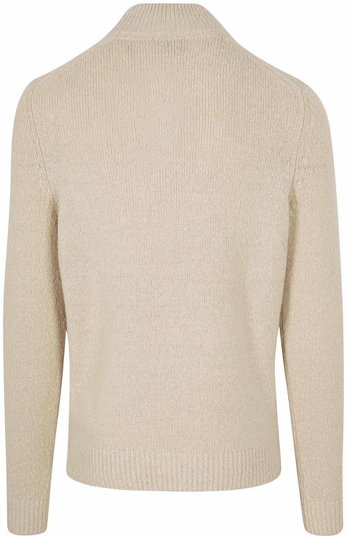 Suitable Halvglidelås Pullover Kokt Ull Ecru Product / Achterkant