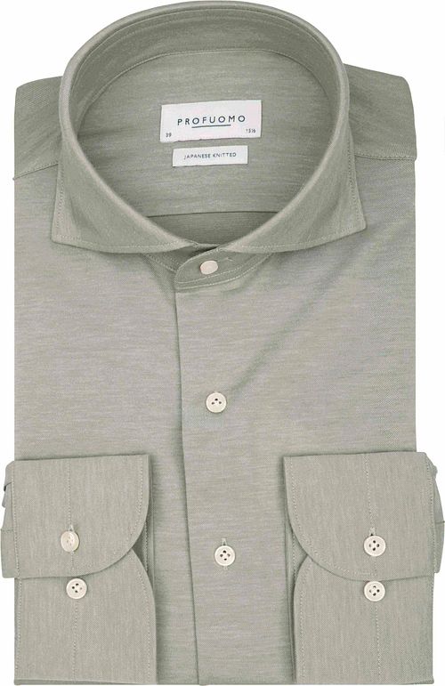 Profuomo Japanese Knitted Shirt Melange Green Product