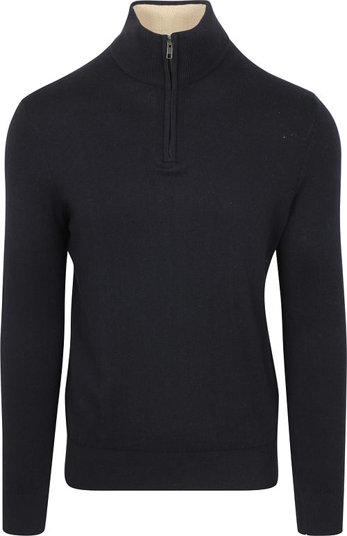 Steppin' Out sweter Half-Zip z bawełny i kaszmiru granatowy Product