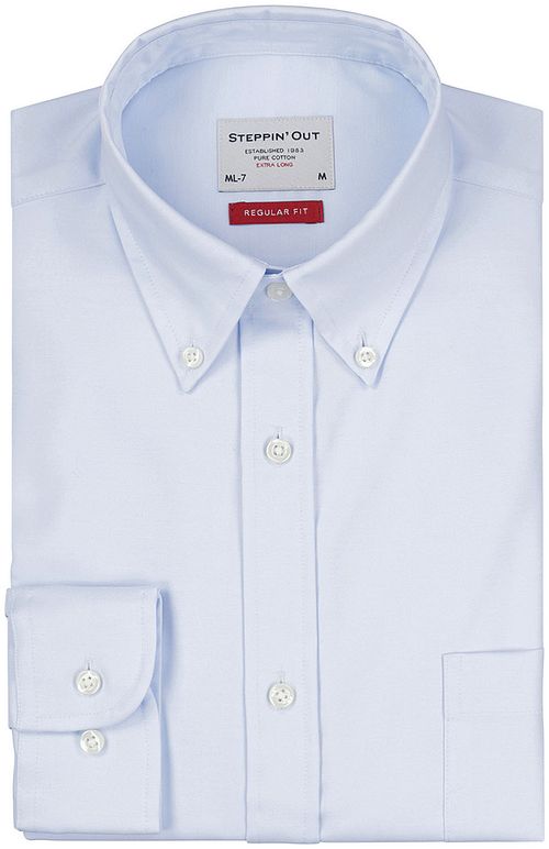 Camicia in twill Steppin' Out con manica extra lunga azzurro chiaro Product