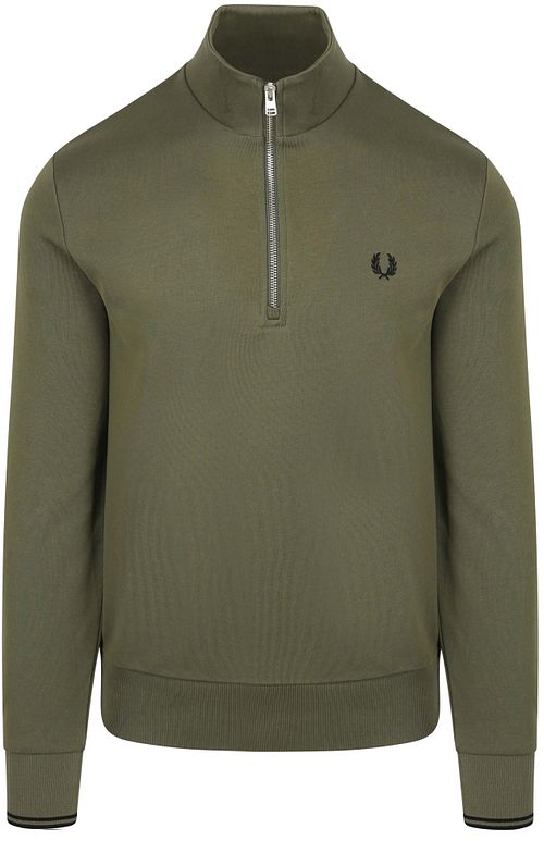 Fred Perry Half Zip Trui Donkergroen Z50