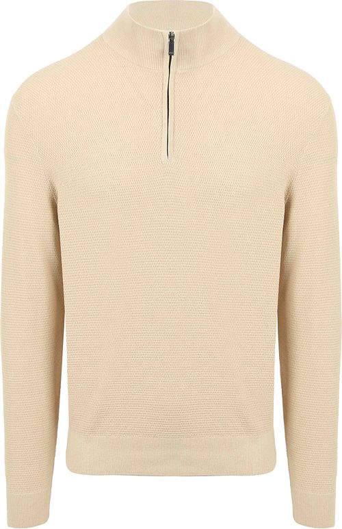 Passar Struktur Half Zip Tröja Sand Product