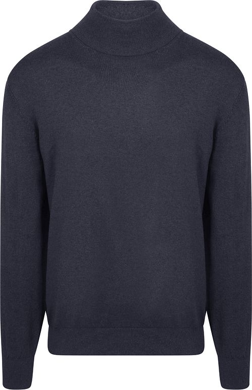 Jersey de cuello alto Steppin' Out de algodón y cachemira en azul marino Product