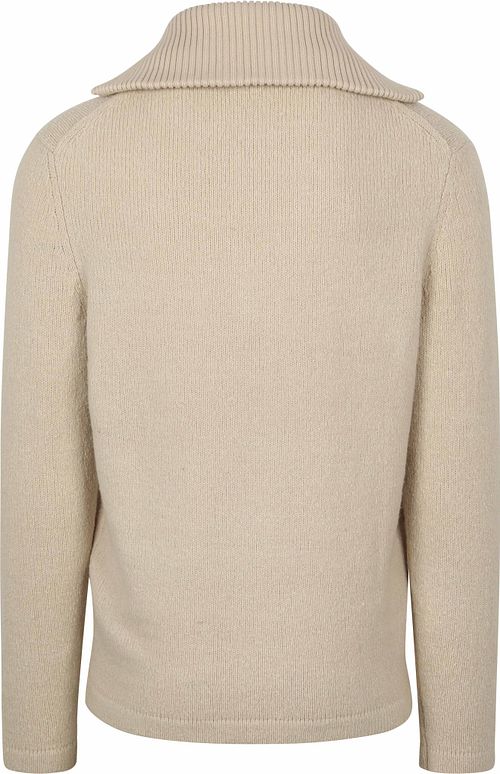 Suitable Half Zip-tröja i Kokt Ull – Ecru Product / Achterkant