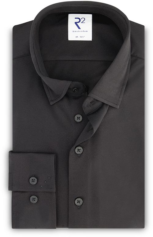 R2 Hemd Knitted Piqué Schwarz Product