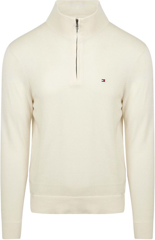 Tommy Hilfiger Halv Zip Sweater Essential Off White Product
