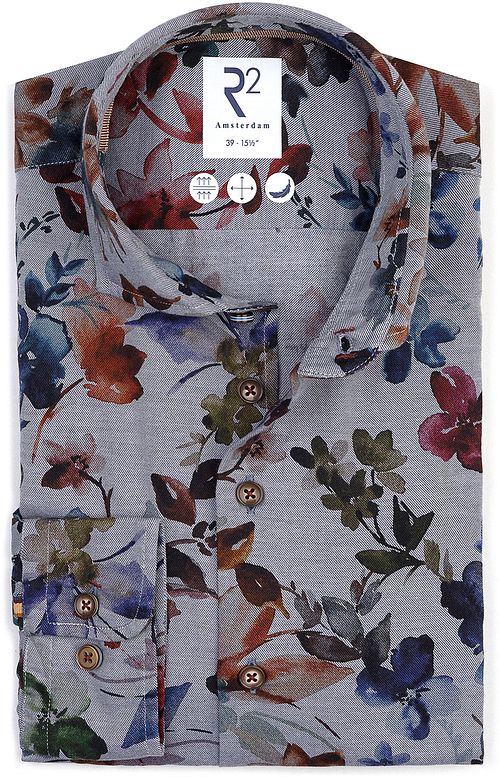 Camicia R2 in flanella con stampa floreale multicolore Product