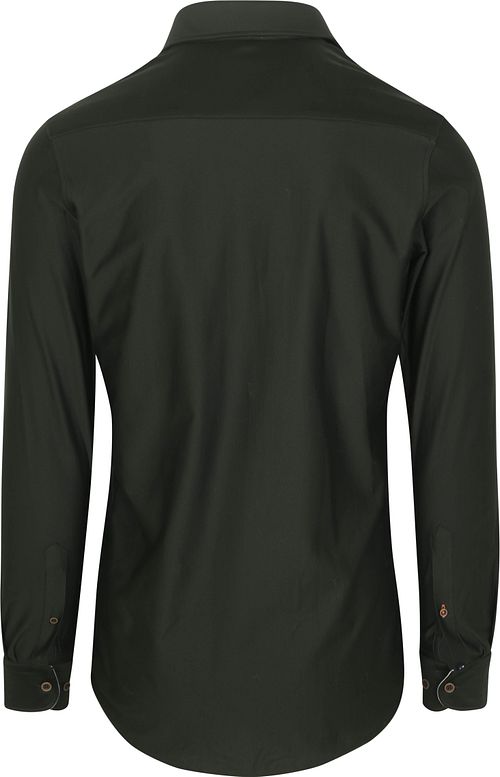 Suitable Herringbone Camisa Elegante Donkergroen Product / Achterkant