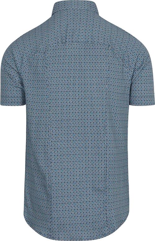 Desoto Kortärmad Skjorta Print Aqua Blå