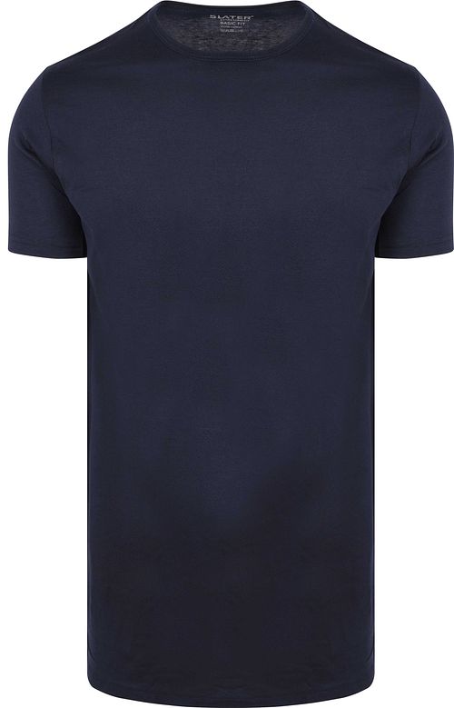 Slater 2-pack Basic T-Shirt Extra Długi z okrągłym dekoltem Navy Product / Achterkant