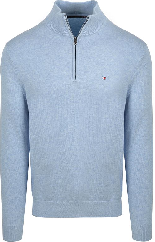 Tommy Hilfiger Halv Zip Sweater Essential Lyseblå Product