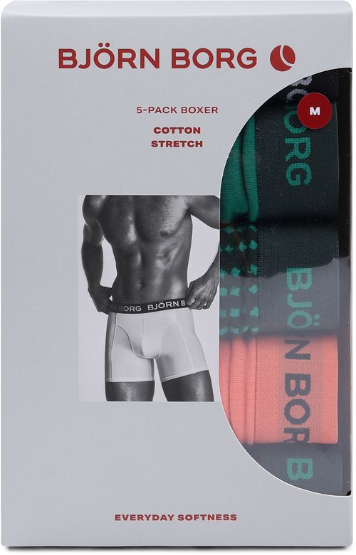 Björn Borg Boxershorts Bomuld Stræk 5-Pakke Multicolour Verpakking