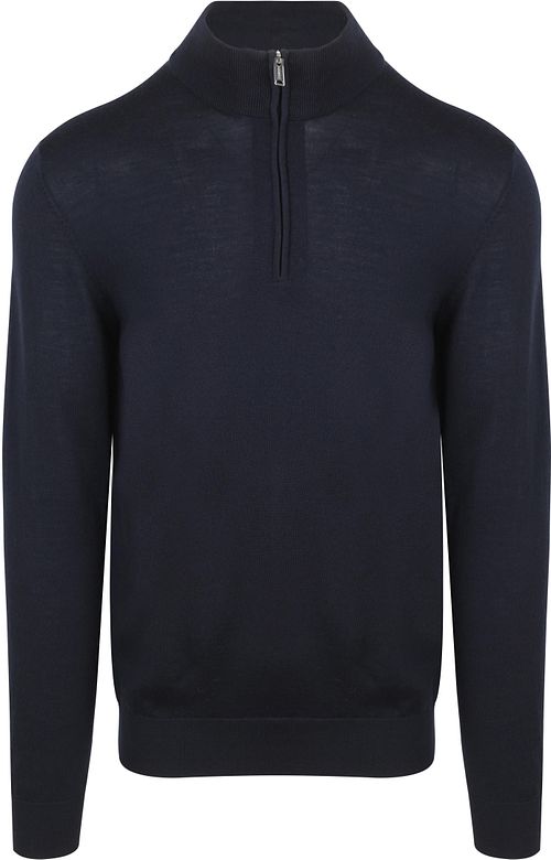 Profuomo Halv lynlås Pullover i Merinould Navy Product