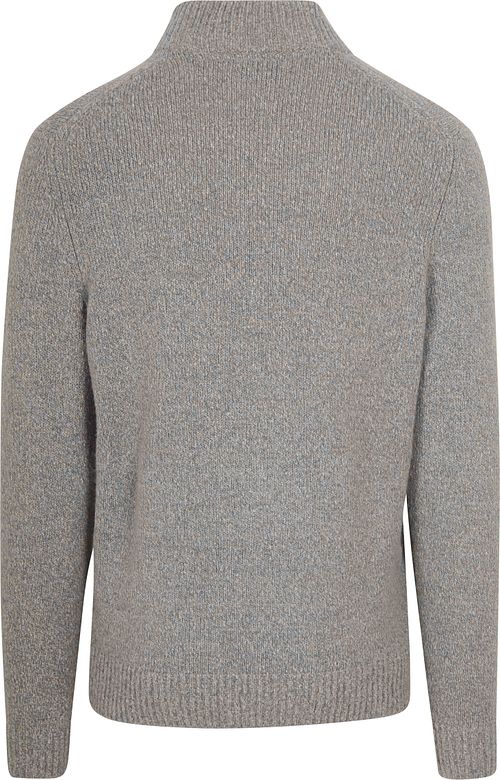 Suitable Half Zip Pullover Boiled Wool Grijs Product / Achterkant