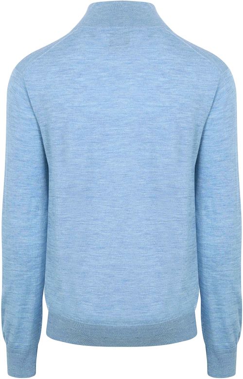 King Essentials The Michael Half Zip Pullover Merinould Lyseblå Product / Achterkant