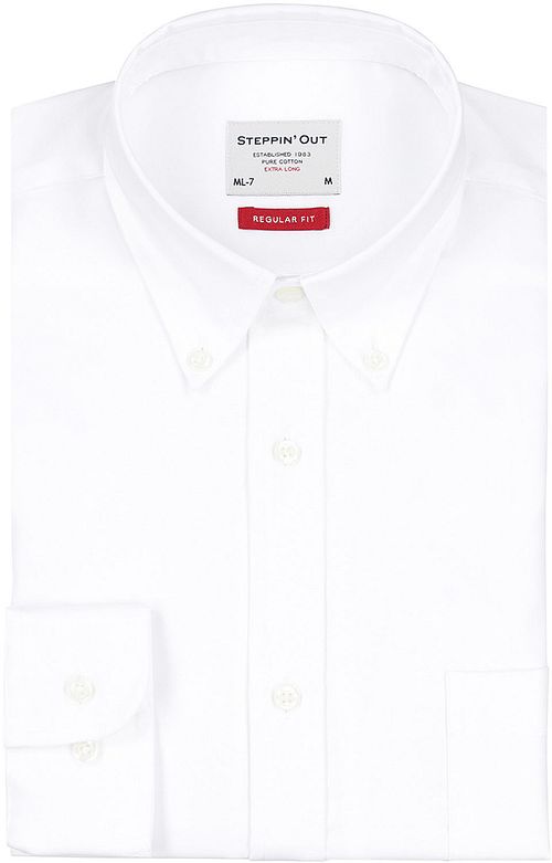 Steppin' Out Ekstra Langt Ermers Skjorte Twill Hvit Product