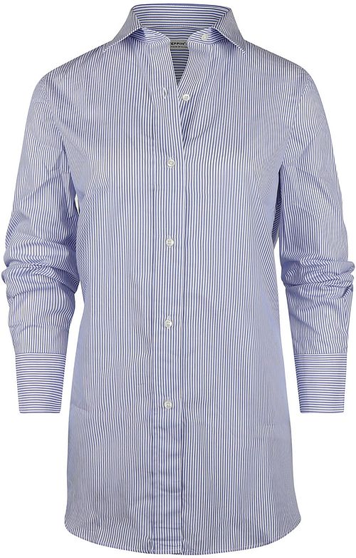 Steppin' Out Blouse Sara Poplin Streep Blauw Product
