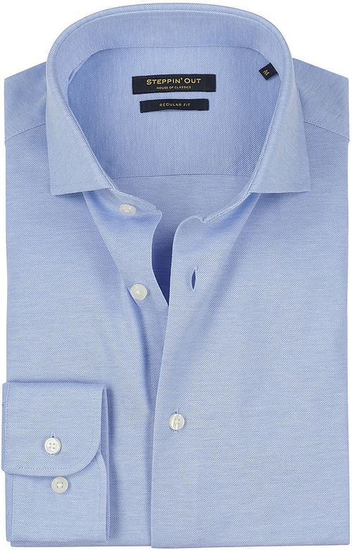 Steppin' Out Overhemd Stretch Piqué Lichtblauw Product