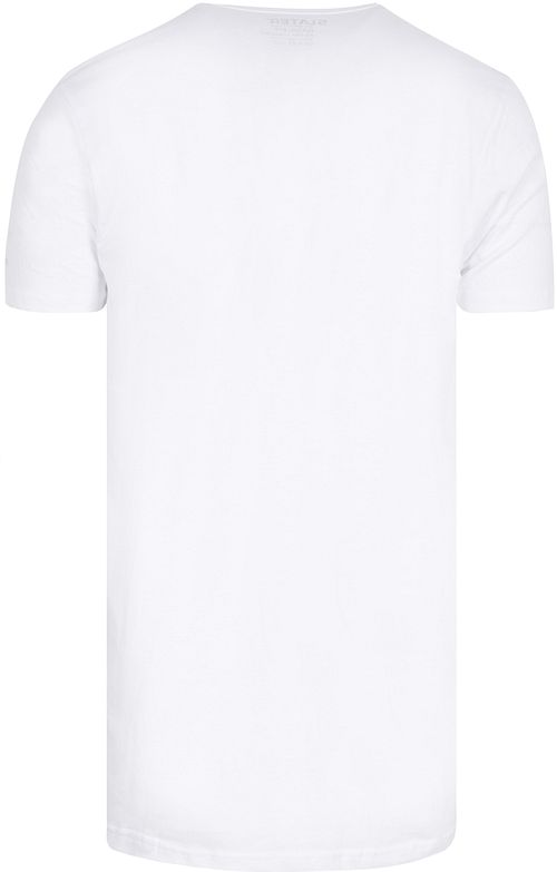 Slater pack de 4 Basic T-Shirts extra largos con cuello de pico en blanco Product / Achterkant