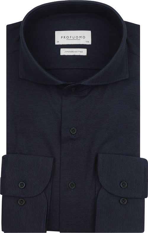 Profuomo Japanese Knitted Hemd Structure Navy Product