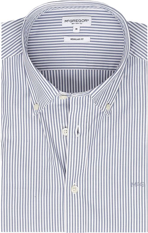 McGregor Overhemd Poplin Streep Blauw Product
