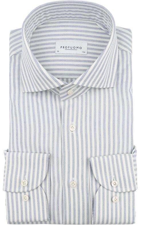 Profuomo Shirt Stripe Cutaway Blue Product